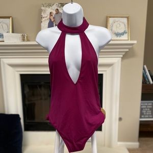 Motel 636 Purple Bodice Body Suit Size M